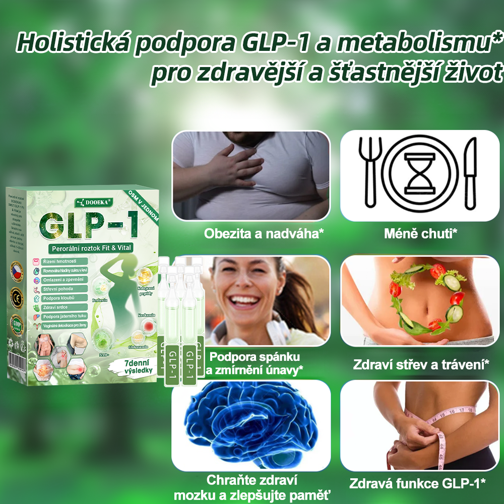 👨‍⚕️ ✅  DOOEKA® GLP-1 8 v 1 Fit & Vital perorální roztok – jednou denně, viditelné změny za 7 dní / při obezitě, kardiovaskulárním zdraví, cukrovce, spánkové apnoi, zdraví střev, kloubních potížích a mnoha dalších stavech