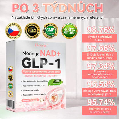 🎁 Tooyes® GLP-1 Vysoce koncentrované tekuté perly – s obsahem NAD+, Moringa, HCA (Hubnutí, Anti-aging, Podpora střev a imunitního systému, Rovnováha hladiny cukru v krvi, Zdraví srdce a mozku) 🎁