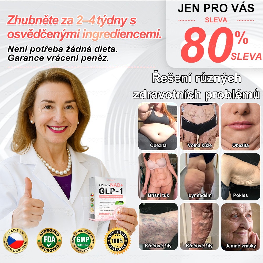 🎁 Tooyes® GLP-1 Vysoce koncentrované tekuté perly – s obsahem NAD+, Moringa, HCA (Hubnutí, Anti-aging, Podpora střev a imunitního systému, Rovnováha hladiny cukru v krvi, Zdraví srdce a mozku) 🎁