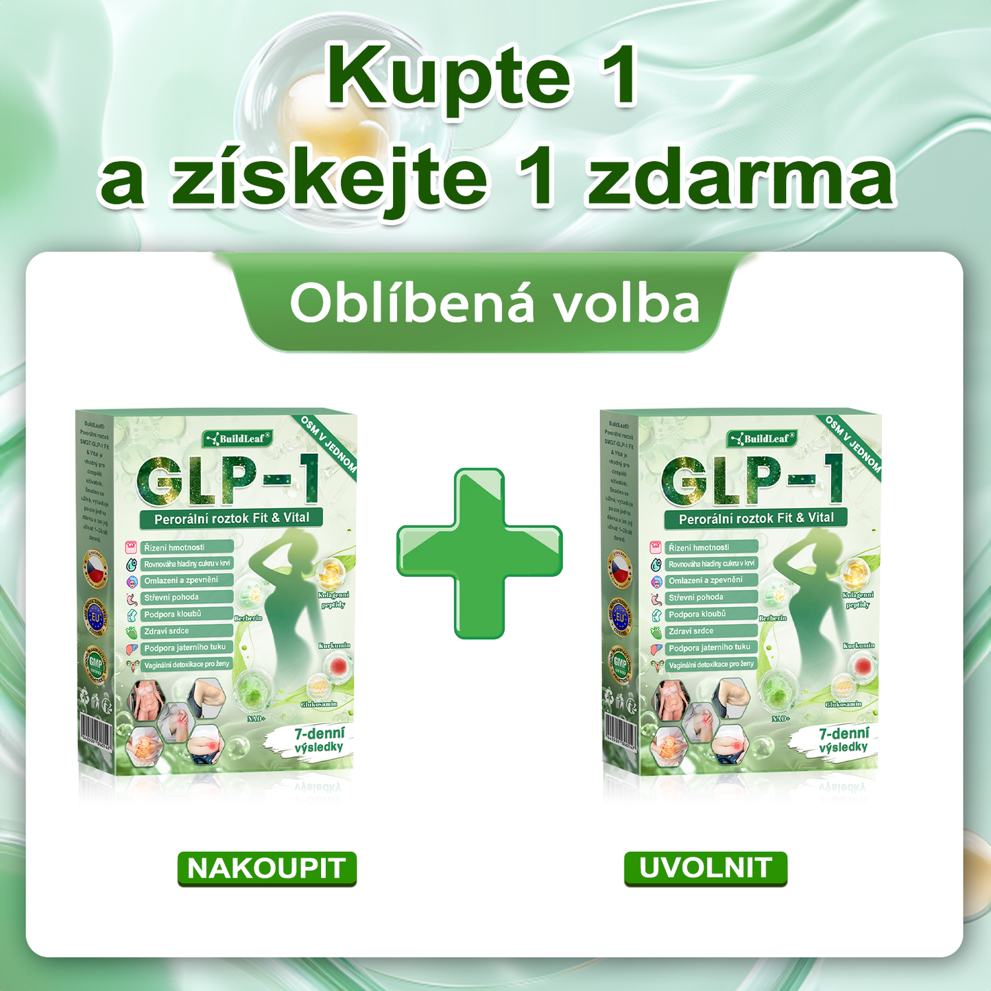 💖💖 Oficiální obchod ČR | BuildLeaf® GLP-1 8-v-1 Fit & Vital Řešení (Jednou denně, viditelné změny za 7 dní) ✅ Obezita, kardiovaskulární zdraví, cukrovka, spánková apnoe, zdraví střev, problémy se klouby a další.